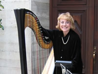 Sharon Playing the harp